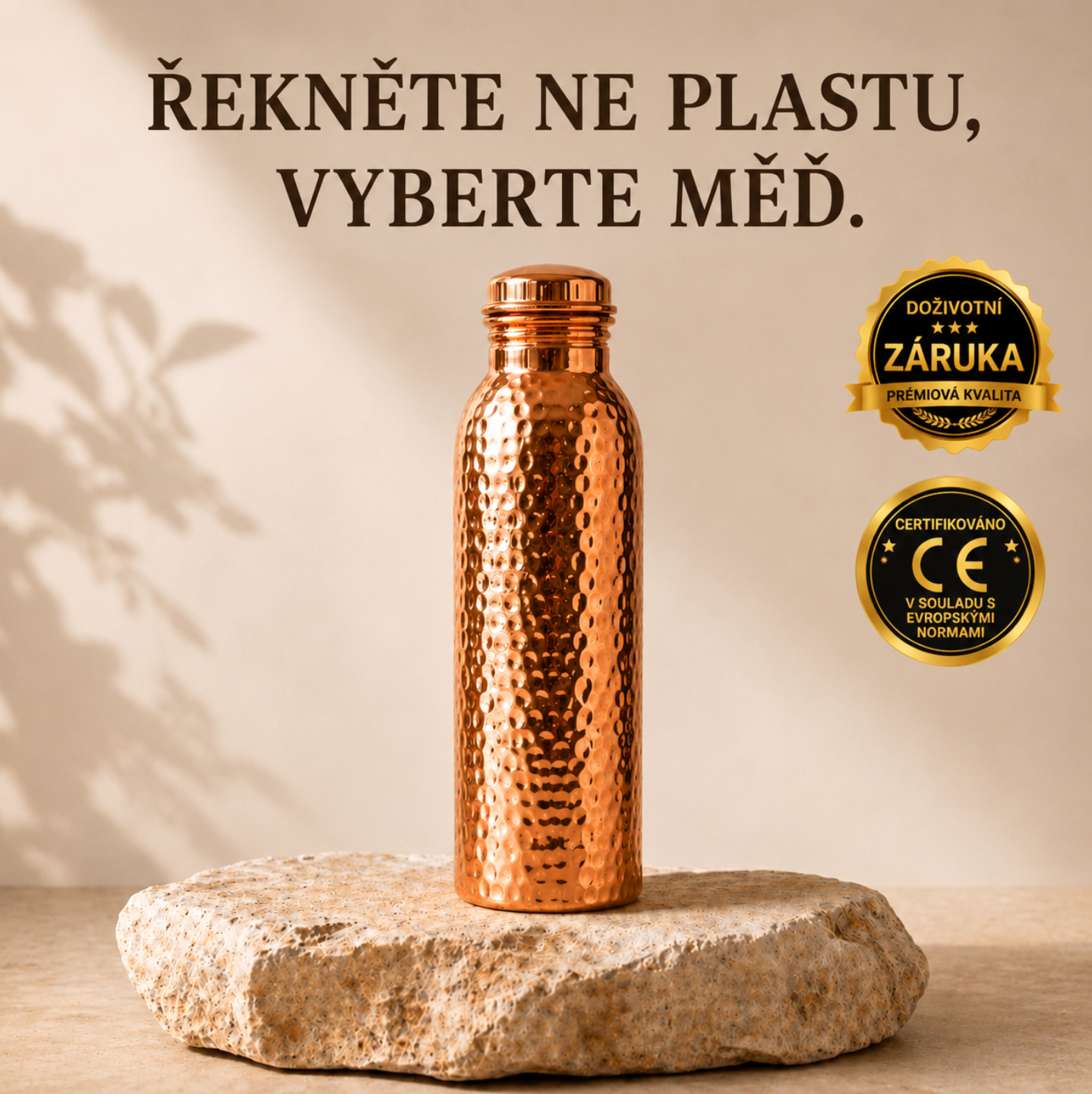 Měděná láhev DearMe™ | Přirozeně čistá voda bez plastu