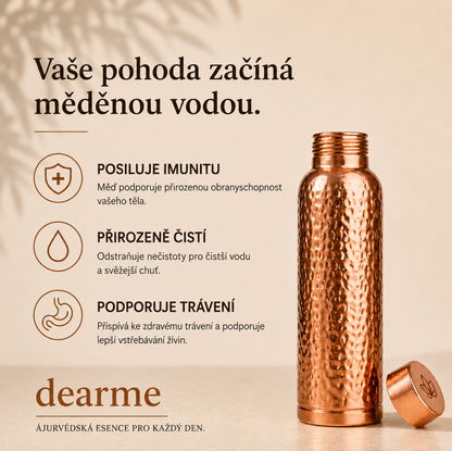 Měděná láhev DearMe™ | Přirozeně čistá voda bez plastu