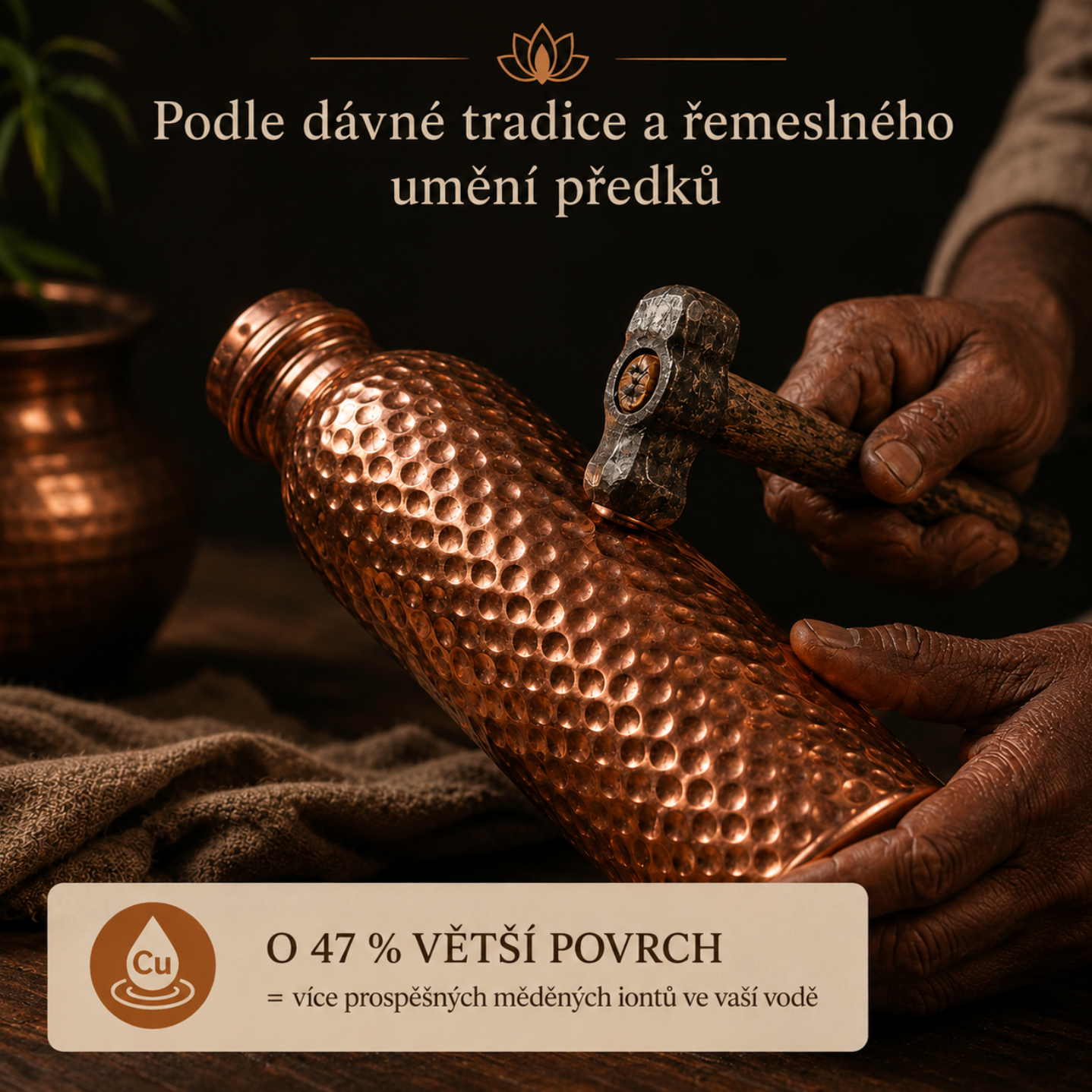 Měděná láhev DearMe™ | Přirozeně čistá voda bez plastu