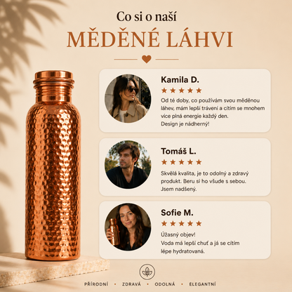 Měděná láhev DearMe™ | Přirozeně čistá voda bez plastu
