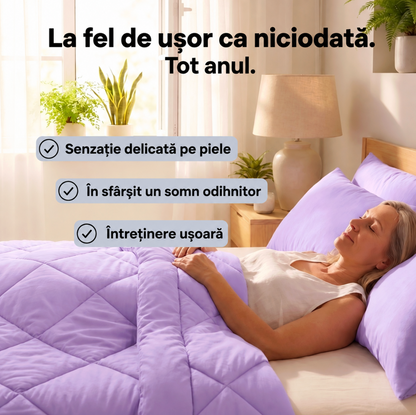 Pilotă DearMe® – pilotă 2-în-1 cu uscare rapidă, datorită căreia nu mai ai nevoie de husă de pilotă.