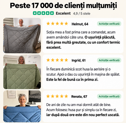 Pilotă DearMe® – pilotă 2-în-1 cu uscare rapidă, datorită căreia nu mai ai nevoie de husă de pilotă.