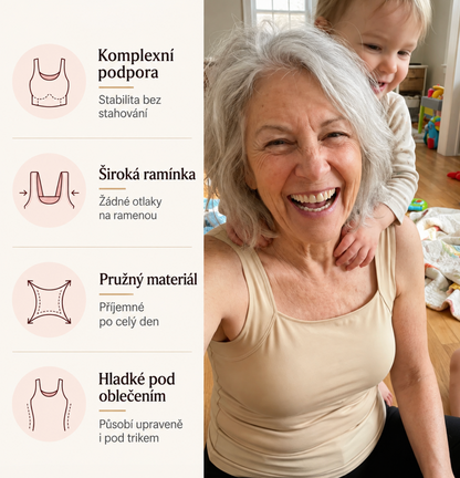 Pohodlné tílko s integrovanou podprsenkou