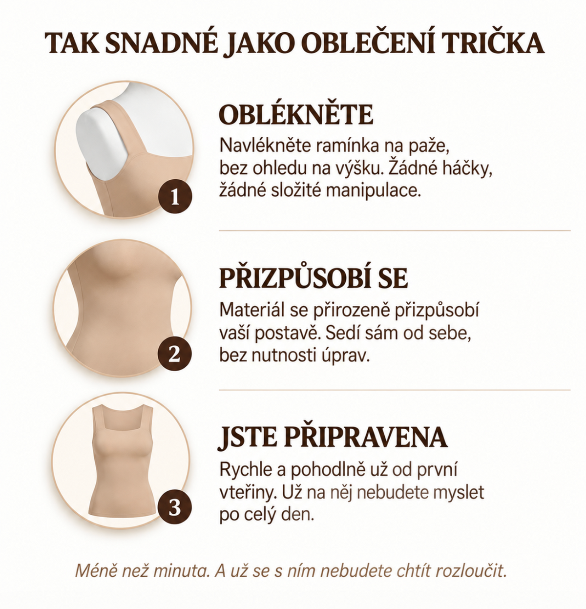 Pohodlné tílko s integrovanou podprsenkou